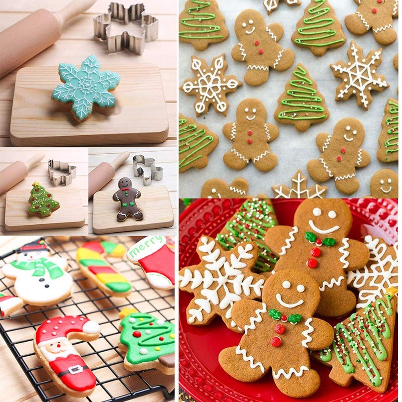 SOSOHOME Christmas Cookie Cutter Set - 5 Piece Holiday Cookies Molds - Snowman, Christmas Tree, Gingerbread Man, Candy Cane, Snowflake - Image 5